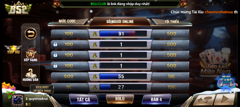 Phiên bản độc đáo hút khách cực nhiều của tiến lên miền nam